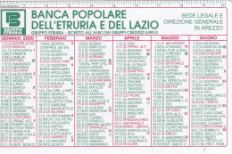 Calendarietto - Banca Popolare Dell'etruria Edel Lazio - Arezzo - Anno 2000 - Petit Format : 1991-00