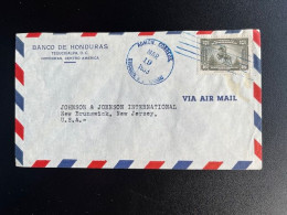 HONDURAS 1953 AIR MAIL LETTER TEGUCIGALPA TO NEW BRUNSWICK USA 19-03-1953 - Honduras