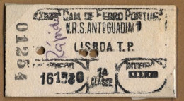 PORTUGAL , CAMINHOS DE FERRO PORTUGUES , SAO ANTONIO , LISBOA , TICKET DE FERROCARRIL , TREN , TRAIN , RAILWAYS - Europe