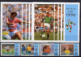 Dominica 1990 Football Soccer World Cup Set Of 4 + 2 S/s MNH - 1990 – Italië