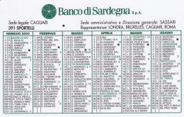 Calendarietto - Banco Di Sardegna - Anno 2000 - Petit Format : 1991-00