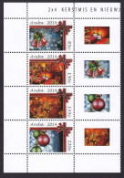 323 ARUBA 2014 - Y&T 815/18 + Vignette - Noel Boule Cloche Bougie Etoile - Neuf ** (MNH) Sans Charniere - Niederländische Antillen, Curaçao, Aruba