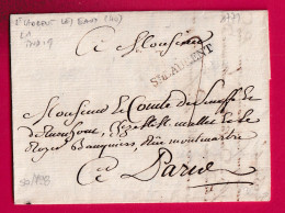 MARQUE ST LAURENT LES EAUX LOIR ET CHER 1779 LENAIN N°1 INDICE 19 POUR PARIS LETTRE - 1701-1800: Precursori XVIII