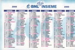 Calendarietto - BNL - Noi Insieme - Anno 2000 - Tamaño Pequeño : 1991-00