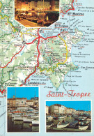 Navigation Sailing Vessels & Boats Themed Postcard Saint Tropez Map Harbour - Sailing Vessels