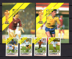 Gambia 1990 Football Soccer World Cup Set Of 4 + 2 S/s MNH - 1990 – Italië