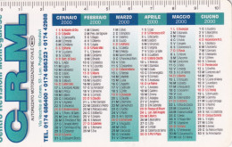 Calendarietto - C.R.M. - Autorizzato Motorizzazione Civile - Loc.pogliola - Mondovi - Anno 2000 - Tamaño Pequeño : 1991-00