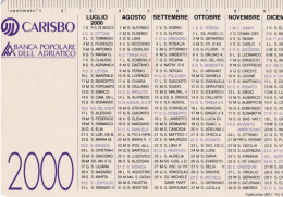 Calendarietto - CARISBO - Banca Popolare Dell'adriatico - Anno 2000 - Small : 1991-00