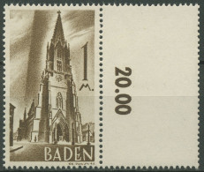 Französische Zone: Baden 1947 Mit Leerfeld 13 Yv II L Postfrisch - Baden