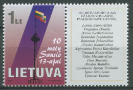 Litauen 2001 Fernsehturm Vilnius Nationalflagge 750 Zf Postfrisch - Lituania