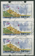 Israel ATM 1994 Jaffa Satz 3 Werte (ohne Phosphor) ATM 10.1 X S3 Gestempelt - Automatenmarken (Frama)