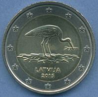 Lettland 2 Euro 2015 Tierschutz Schwarzstorch, Vz/st (m4976) - Lettonia