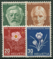 Schweiz 1945 Pro Juventute Persönlichkeiten U. Alpenblumen III 465/68 Postfrisch - Nuevos