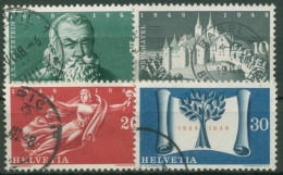 Schweiz 1948 Unabhängigkeit Schloss Neuenburg Helvetia 496/99 Gestempelt - Gebruikt