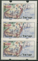 Israel ATM 1994 Tiberias Satz 3 Werte (mit Phosphor) ATM 9.1 Y S3 Postfrisch - Franking Labels