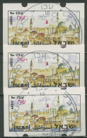 Israel ATM 1994 Akko Satz 3 Werte (ohne Phosphor) ATM 8.1 X S1 Gestempelt - Franking Labels