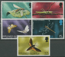 Pitcairn 1975 Insekten Heuschrecke Libelle Nachtfalter 151/55 Mit Falz - Pitcairneilanden