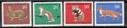 BUNDESPOST 387-90 ** MNH (1967) – For The Youth - Wild Animals - Unused Stamps