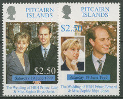 Pitcairn 1999 Hochzeit Von Prinz Edward 542/43 Postfrisch - Islas De Pitcairn