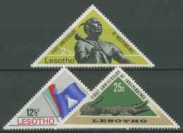 Lesotho 1967 1 Jahr Unabhängigkeit Flagge Nilkrokodil 41/43 Postfrisch - Lesotho (1966-...)