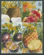 Pitcairn 2001 Tropische Früchte Ananas Granatapfel Kokosnuss 580/83 Postfrisch - Pitcairninsel