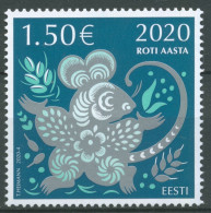 Estland 2020 Chinesisches Neujahr Jahr Der Ratte 974 Postfrisch - Estonie