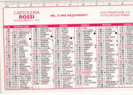 Calendarietto - Cartoleria Rossi - Reggio Emilia - Anno 2000 - Tamaño Pequeño : 1991-00