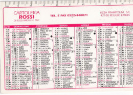 Calendarietto - Cartoleria Rossi - Reggio Emilia - Anno 2000 - Formato Piccolo : 1991-00