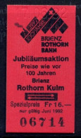 BRIENZ ROTHORN BAHN , 100 JAHREN , BRIENZ , ROTHORN KULM , TICKET DE FERROCARRIL , TREN , TRAIN , RAILWAYS - Europe