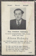 Luxembourg - Luxemburg - Zum Frommen Andenken , Alfons Huberty Aus Heisdorf Gefallen Im Osten 1943  20 Jahren - Documenti