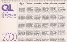 Calendarietto - Cassa Di Risparmio Di Lucca - Anno 2000 - Tamaño Pequeño : 1991-00