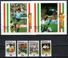 Grenada 1990 Football Soccer World Cup Set Of 4 + 2 S/s MNH - 1990 – Italie