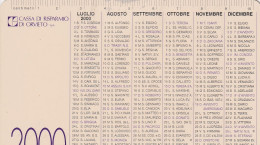 Calendarietto - Cassa Di Risparmio Di Orvieto - Anno  2000 - Formato Piccolo : 1991-00