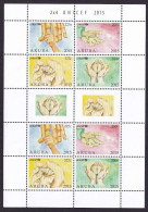 323 ARUBA 2015 - Y&T 838/41 X 2 En Feuille + Vignette - UNICEF Main Enfant Adulte - Neuf ** (MNH) Sans Charniere - Curacao, Netherlands Antilles, Aruba