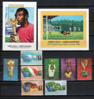 Grenada - Grenadines 1989 Football Soccer World Cup Set Of 8 + 2 S/s MNH - 1990 – Italien