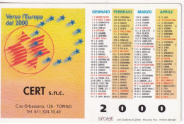 Calendarietto - CERT - Verso L'europa  - Torino - Anno 2000 - Formato Piccolo : 1991-00