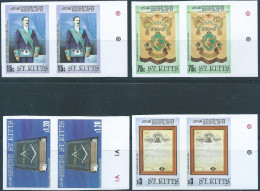 ST.Kitts ,1985 The 150th Anniversary Of Mount Olive S. C. Masonic Lodge,2 Complete Series In Pairs, Imperf,Mint,Gum - St.Kitts And Nevis ( 1983-...)