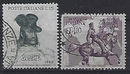 Italy 1957  Giuseppe Garibaldi (o) Mi.998-999 - 1946-60: Oblitérés
