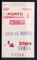 PORTUGAL , OPORTO , CAMPANHA , TICKET DE FERROCARRIL , TREN , TRAIN , RAILWAYS - Europa