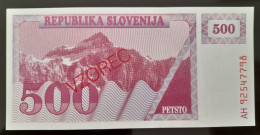 500 TOLARJEV 1992 SPECIMEN SLOVENIE NEUF/UNC - Eslovenia