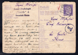 GERMANY Neuwied 1943 Concentration Camp VEITH 6. Postal Card To UKRAINE. Female Prisoner (p4105) - Brieven En Documenten