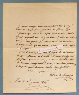 ● L.A.S 1816 Adrien De SARRAZIN écrivain Né Château De Bezay Nourray - Lettre Autographe - Décédé Vendôme - Writers