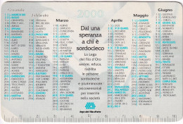 Calendarietto - Lega Del Filo D'oro - Anno 2000 - Petit Format : 1991-00