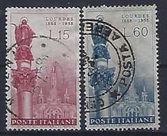 Italy 1958  100 Jahrestag Marienerscheinung In Lourdes  (o) Mi.1005-1006 - 1946-60: Usados