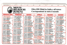 Calendarietto - Monte Dei Paschi Di Siena - Anno 2000 - Formato Piccolo : 1991-00