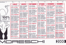 Calendarietto - Moreschi - Anno 2000 - Formato Piccolo : 1991-00