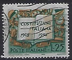Italy 1958  10 Jahre Verfassung  (o) Mi.1007 - 1946-60: Afgestempeld