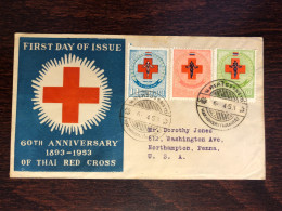 THAILAND FDC COVER 1953 YEAR RED CROSS HEALTH MEDICINE STAMPS - Thailand