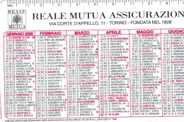 Calendarietto - Reale Mutua Assicurazioni - Torino - Anno 2000 - Klein Formaat: 1991-00