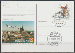 BRD Ganzsache1991 PSo25 Philatelia 91 Köln Ersttagstempel Berlin10.10.91 (d928)günstige Versandkosten - Postkaarten - Gebruikt